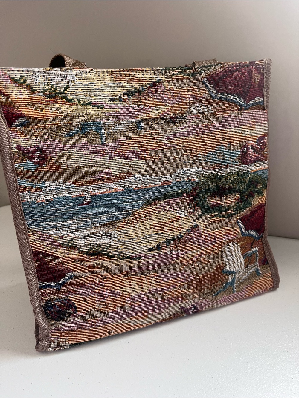 Vintage Tapestry Tote Bag Beach Tapestry  Bag Whimsical Cottagecore Tote Bag